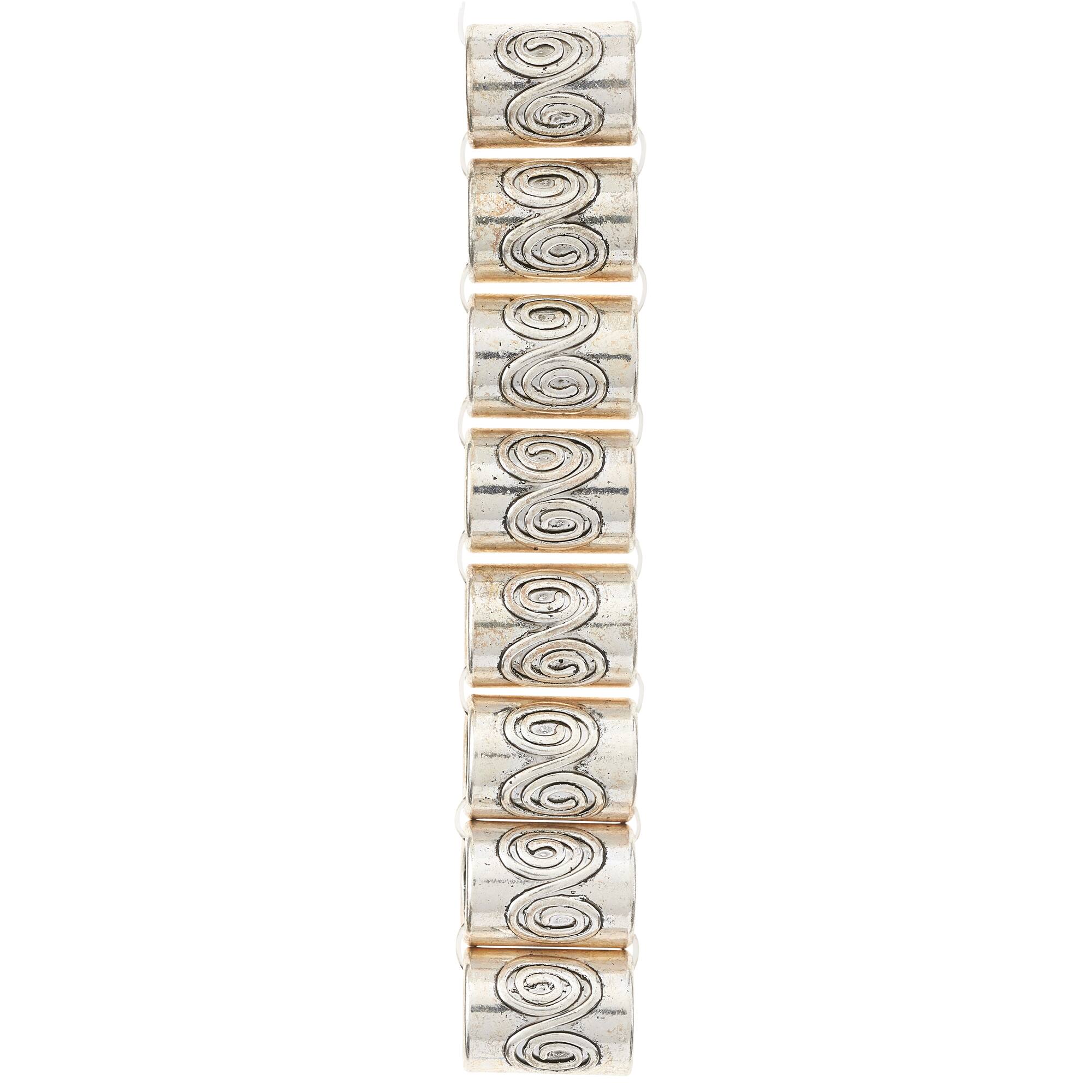 Antique Silver Metal Tube Beads, 14mm by Bead Landing™